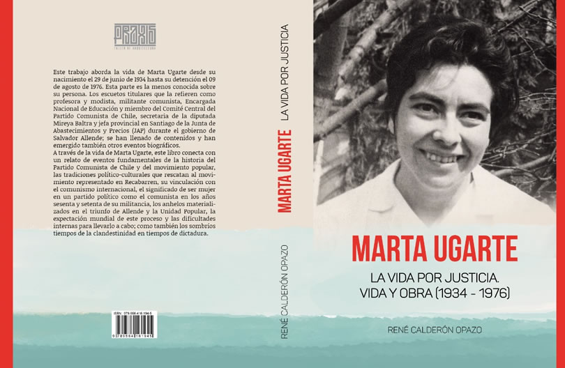 Libro “Marta Ugarte. La Vida por Justicia” será presentado en Villa Grimaldi este 9 de septiembre a las 17 horas