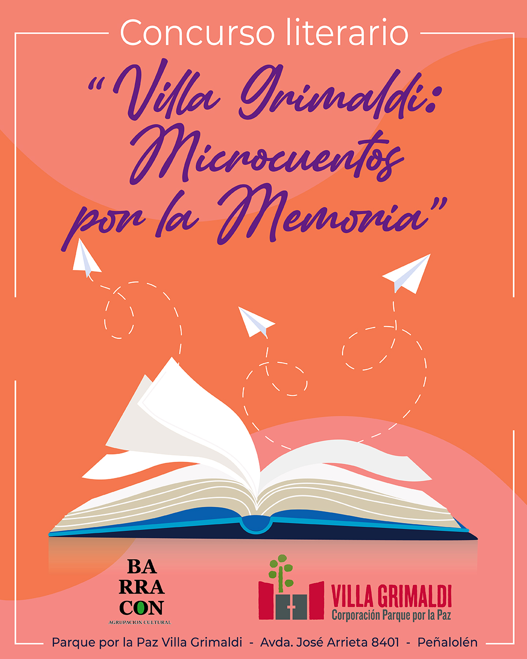 INVITACIÓN CONCURSO LITERARIO «VILLA GRIMALDI: MICROCUENTOS POR LA MEMORIA».