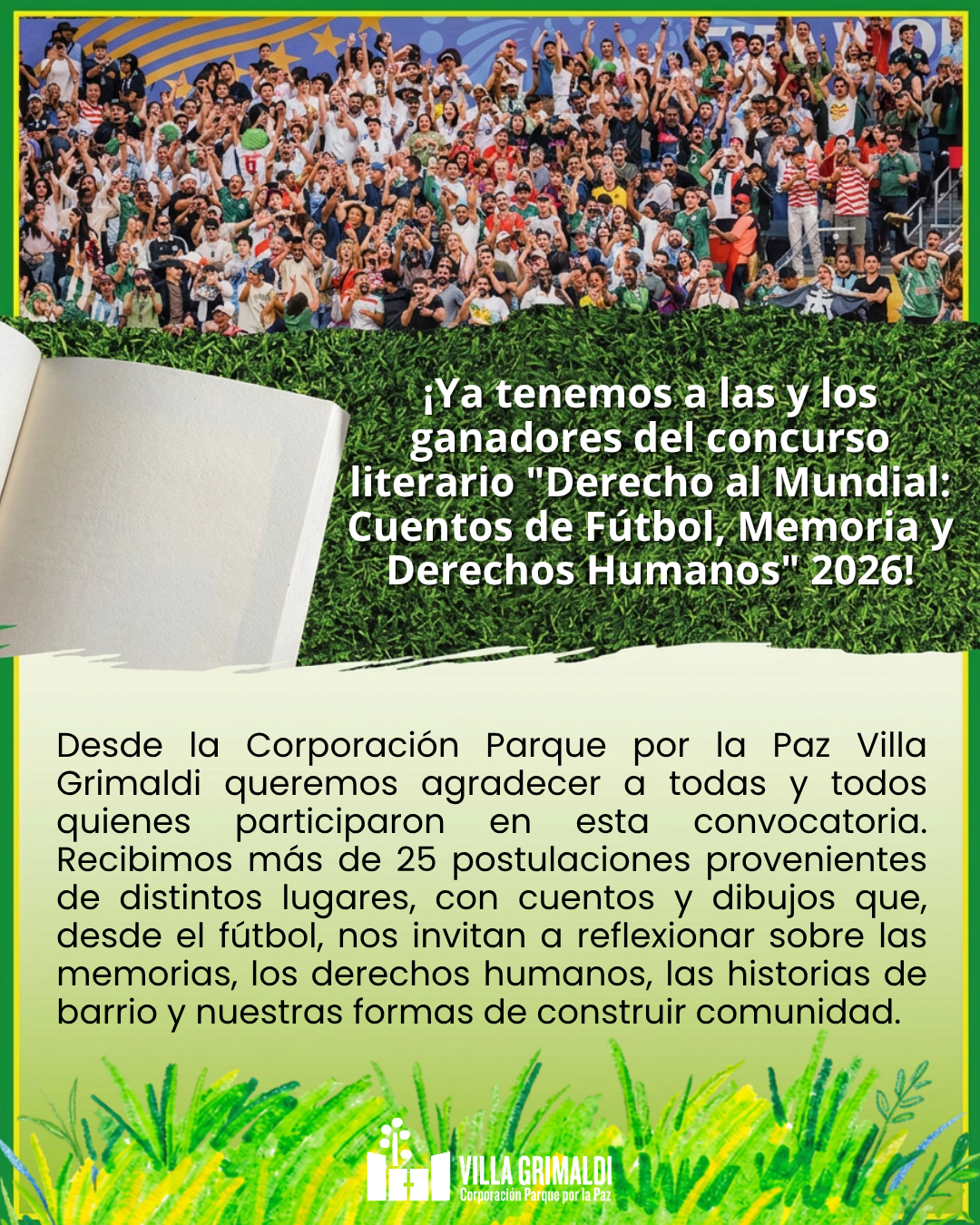 GANADORES DEL CONCURSO LITERARIO “DERECHO AL MUNDIAL: CUENTOS DE FÚTBOL, MEMORIA Y DERECHOS HUMANOS”