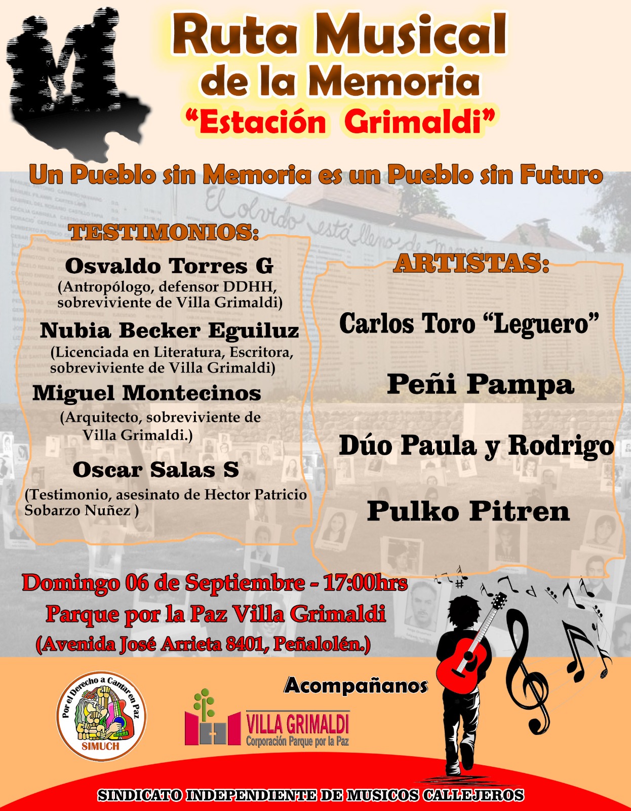 CUARTA VERSIÓN DE LA RUTA MUSICAL DE LA MEMORIA “ESTACIÓN GRIMALDI”